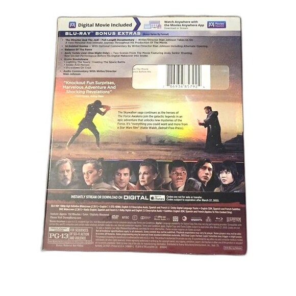 Star Wars: The Last Jedi Blu-ray/DVD Edition (No Digital Code) - Picture 2 of 5